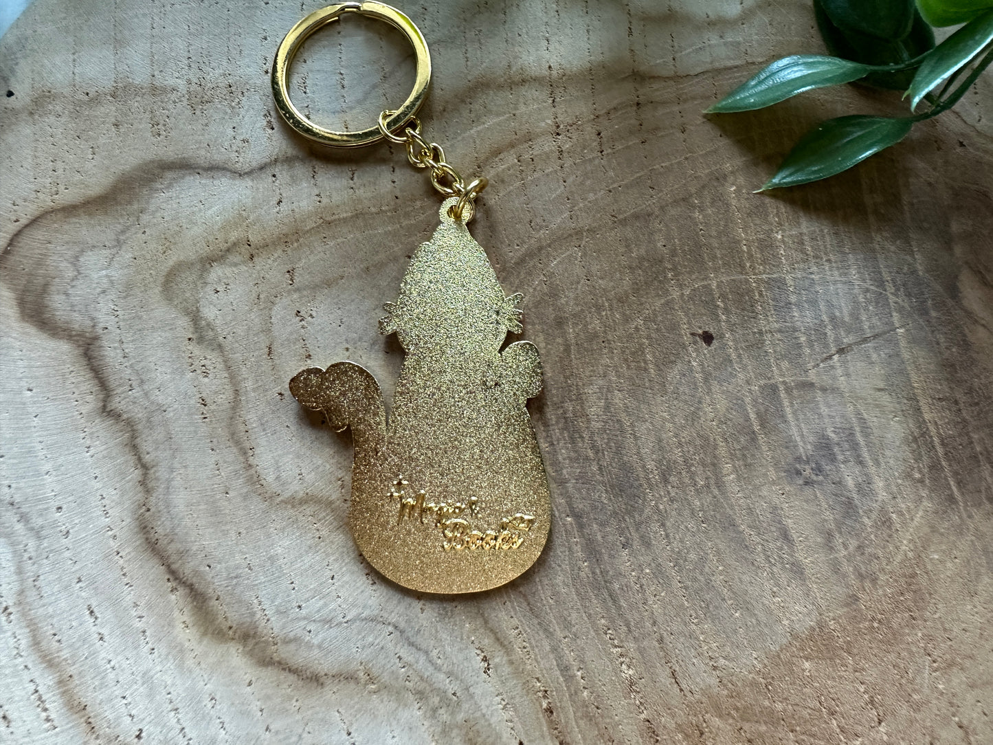 Black Cat & Mushrooms Metal Enamel Keychain