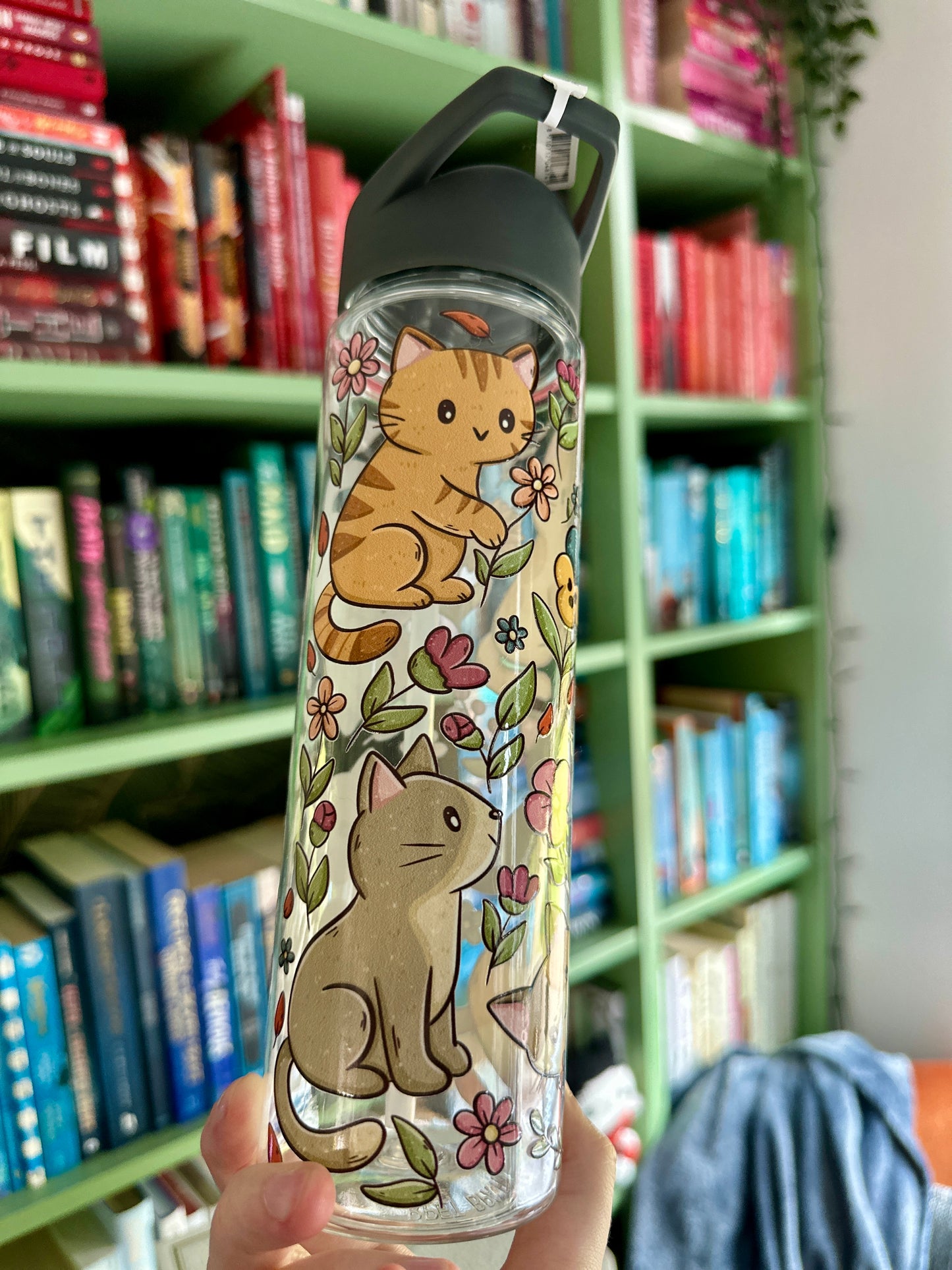 Chats et fleurs Bouteille d'eau