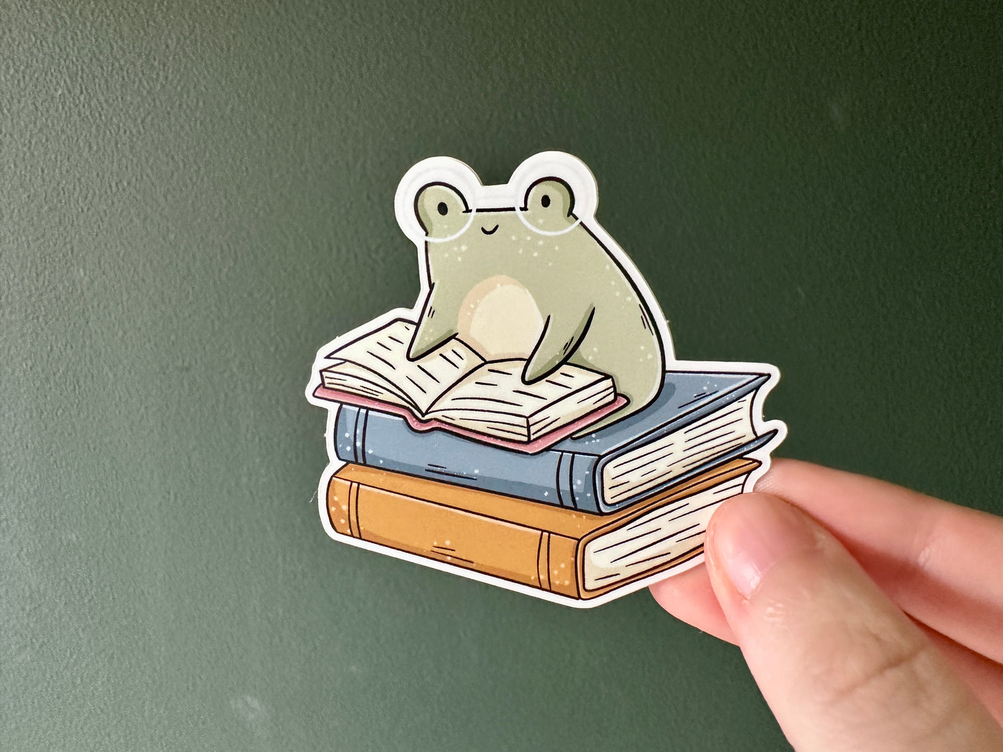 Froggie & Books Die Cut Sticker