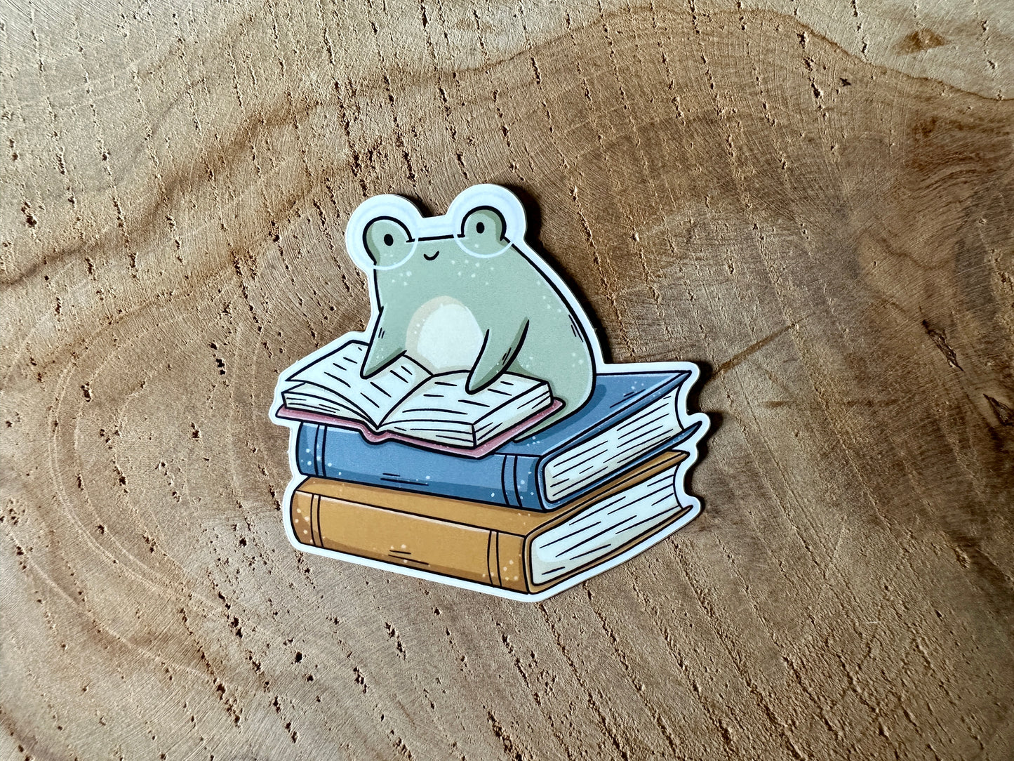 Froggie & Books Die Cut Sticker