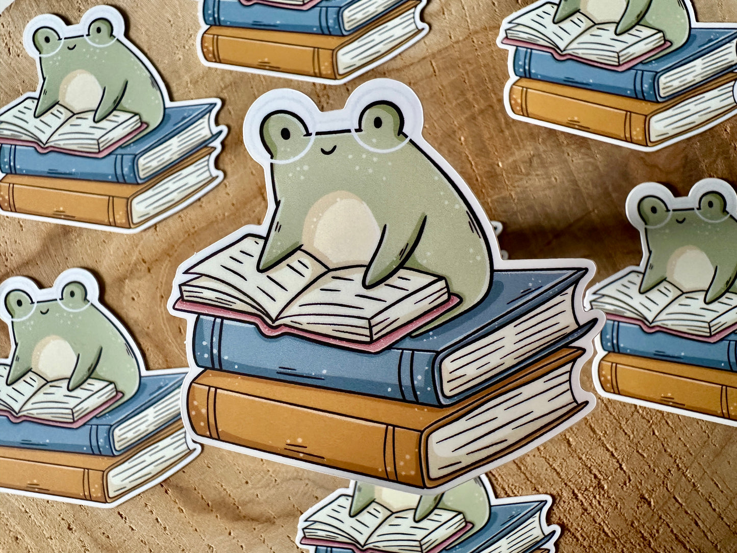 Froggie & Books Die Cut Sticker