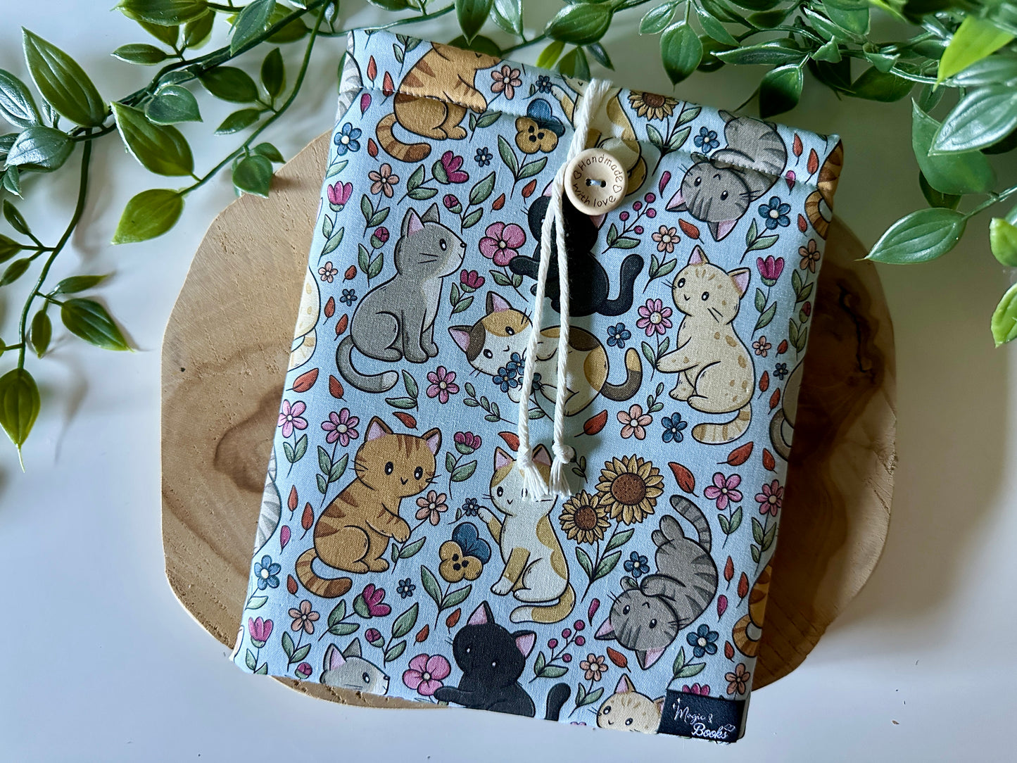 Housse de lecteur E-Reader Cats & Flowers (design personnel)