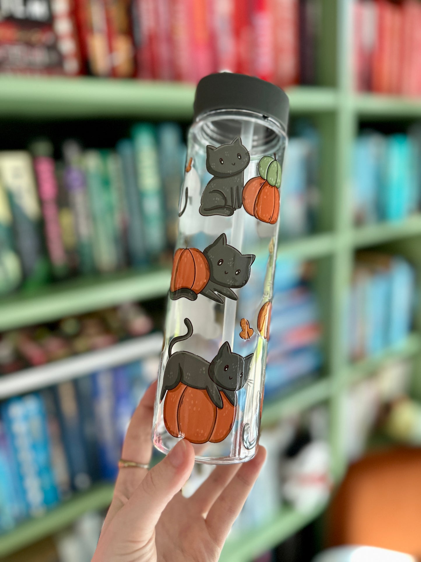 Black Cats & Pumpkins Water Bottle