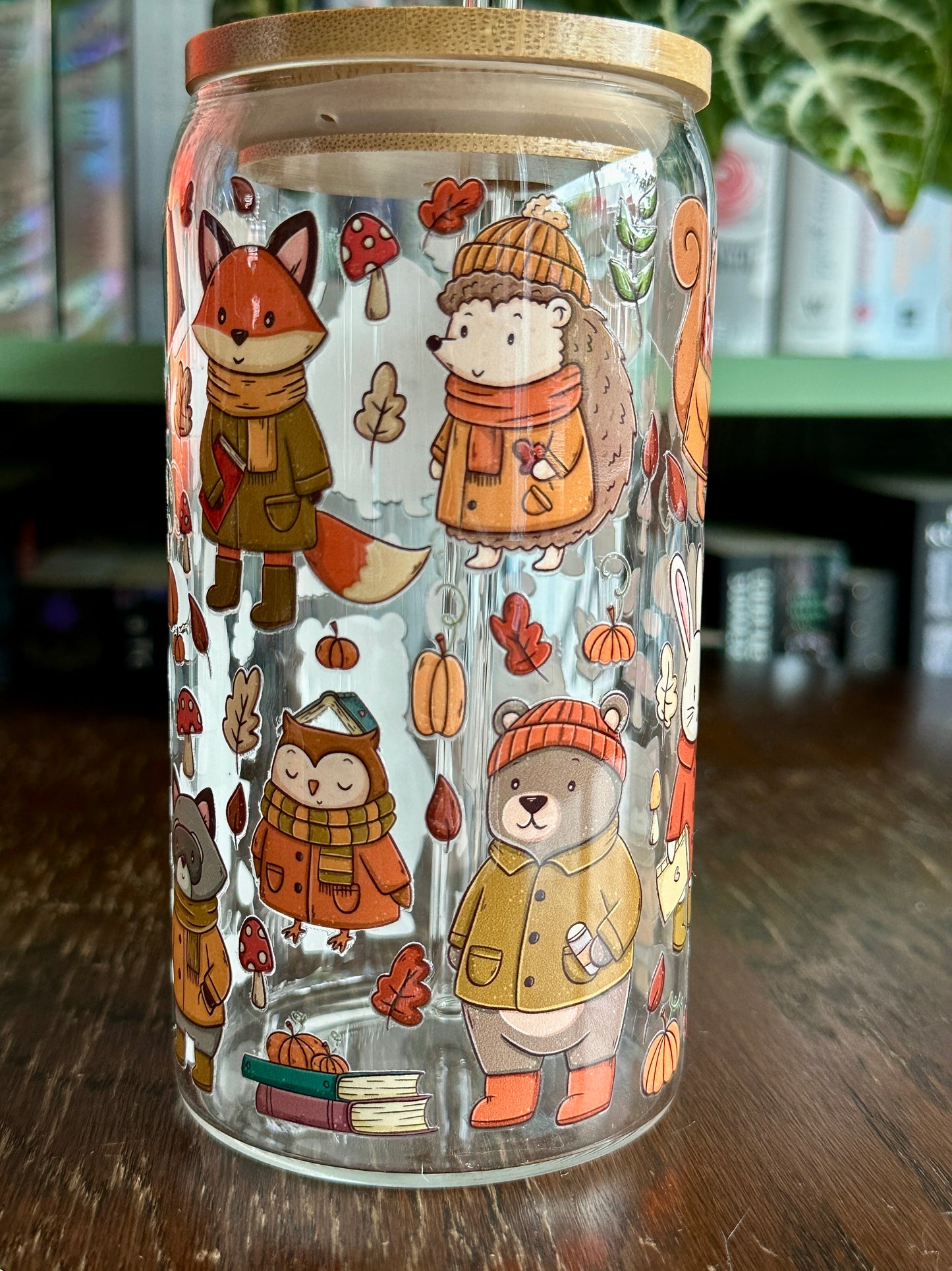 Woodland Autumn Glass Tumbler