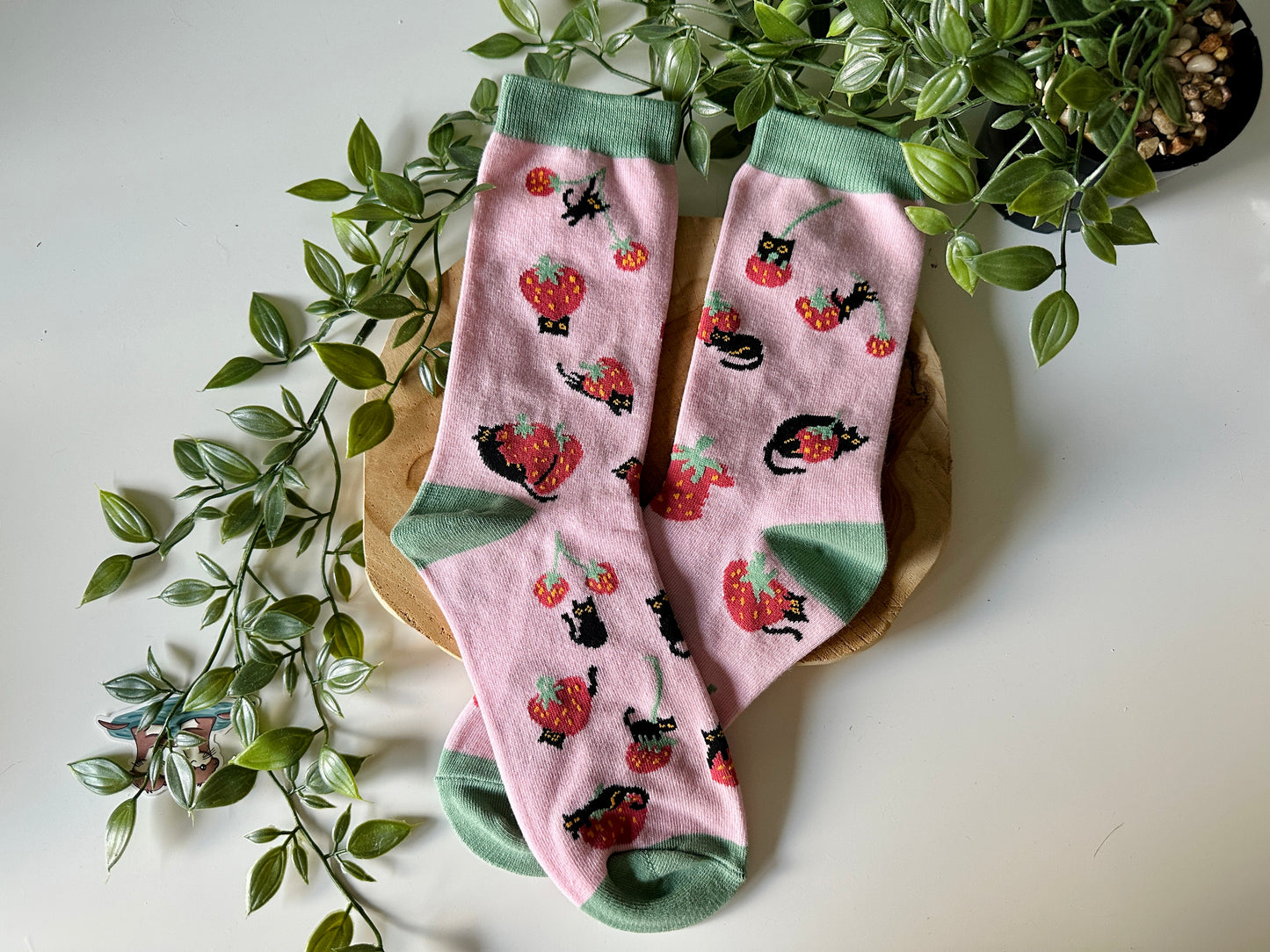 Cats & Strawberries Socken