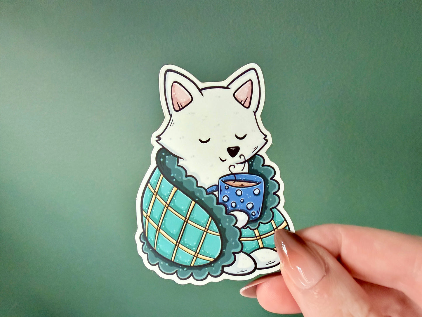 Gemütlicher Polarfuchs Aufkleber