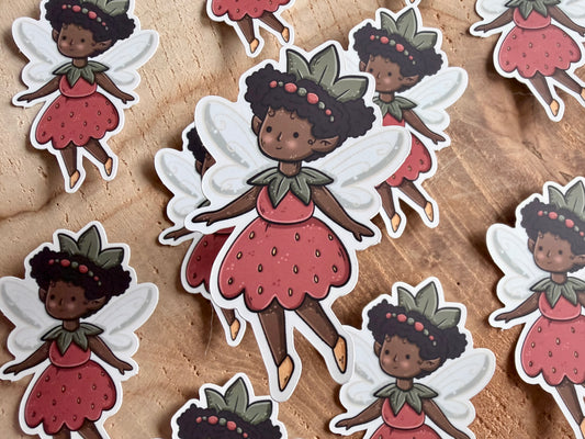 Autocollant Fée des fraises Die Cut