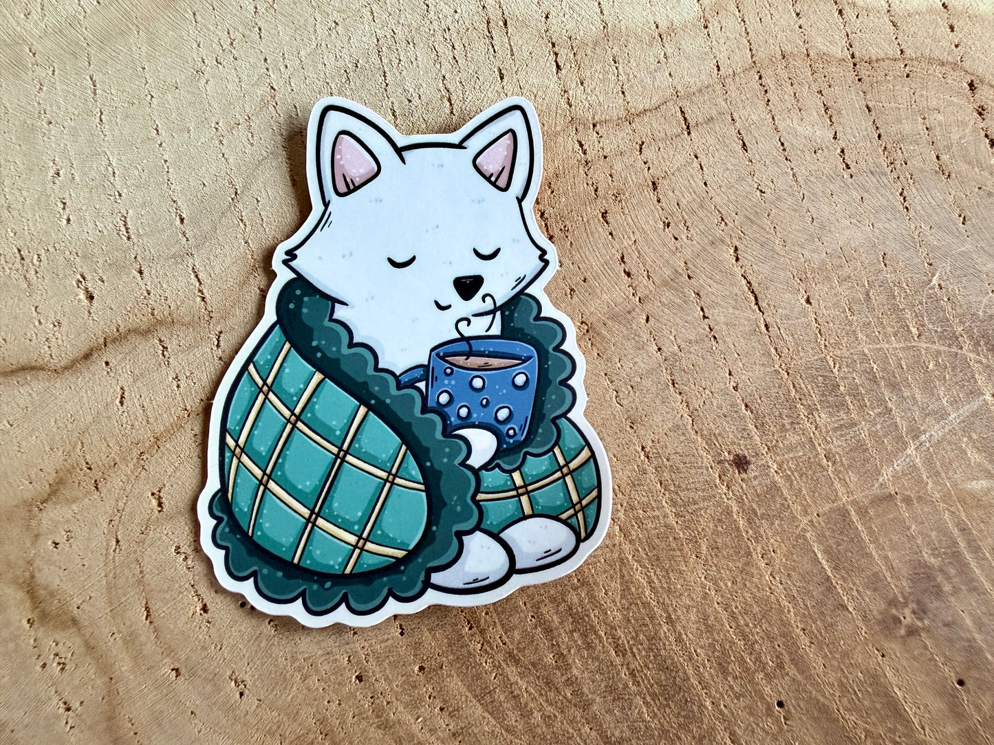 Gemütlicher Polarfuchs Aufkleber