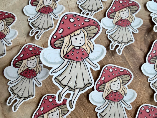 Autocollant Fée Champignon Die Cut