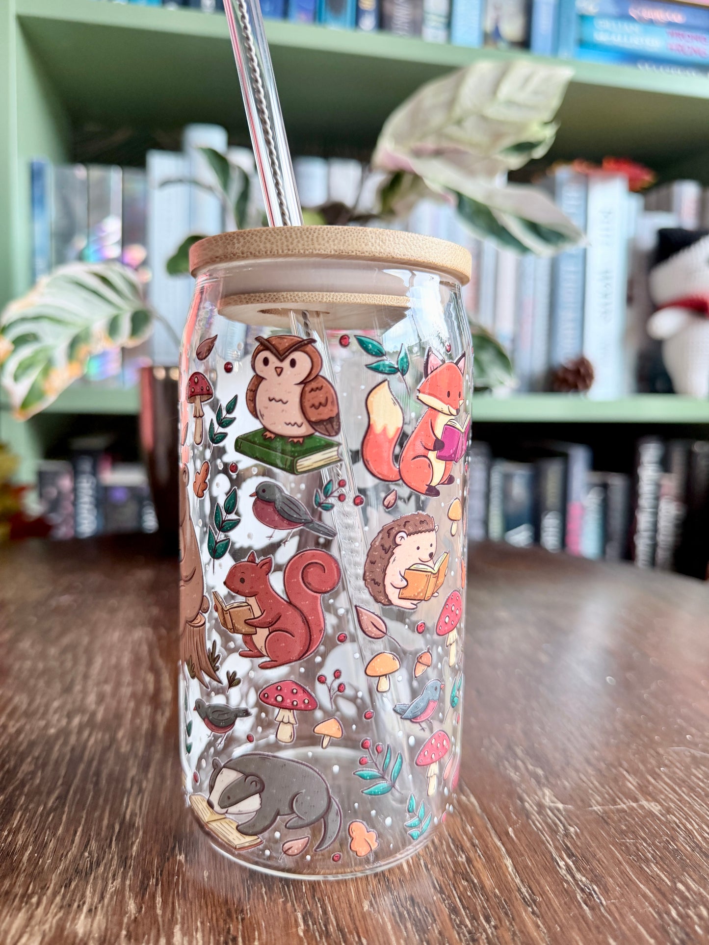 Woodland Critters Glass Tumbler