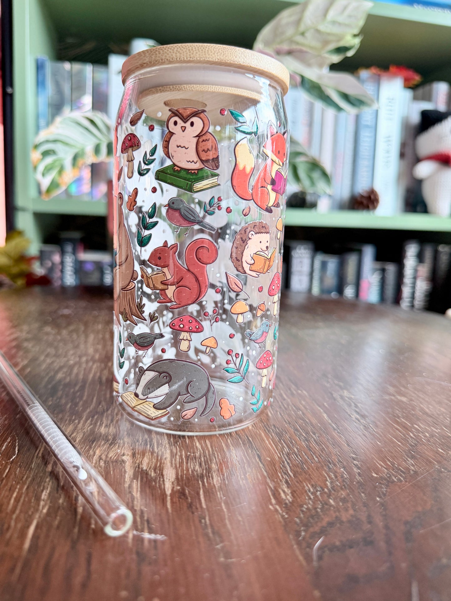 Woodland Critters Glass Tumbler