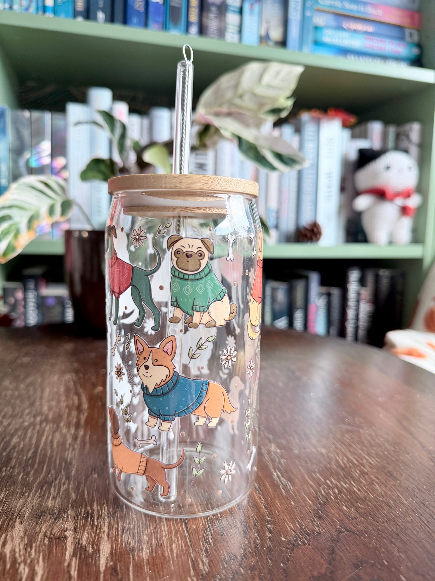 Doggies in Sweaters Glazen Tumbler