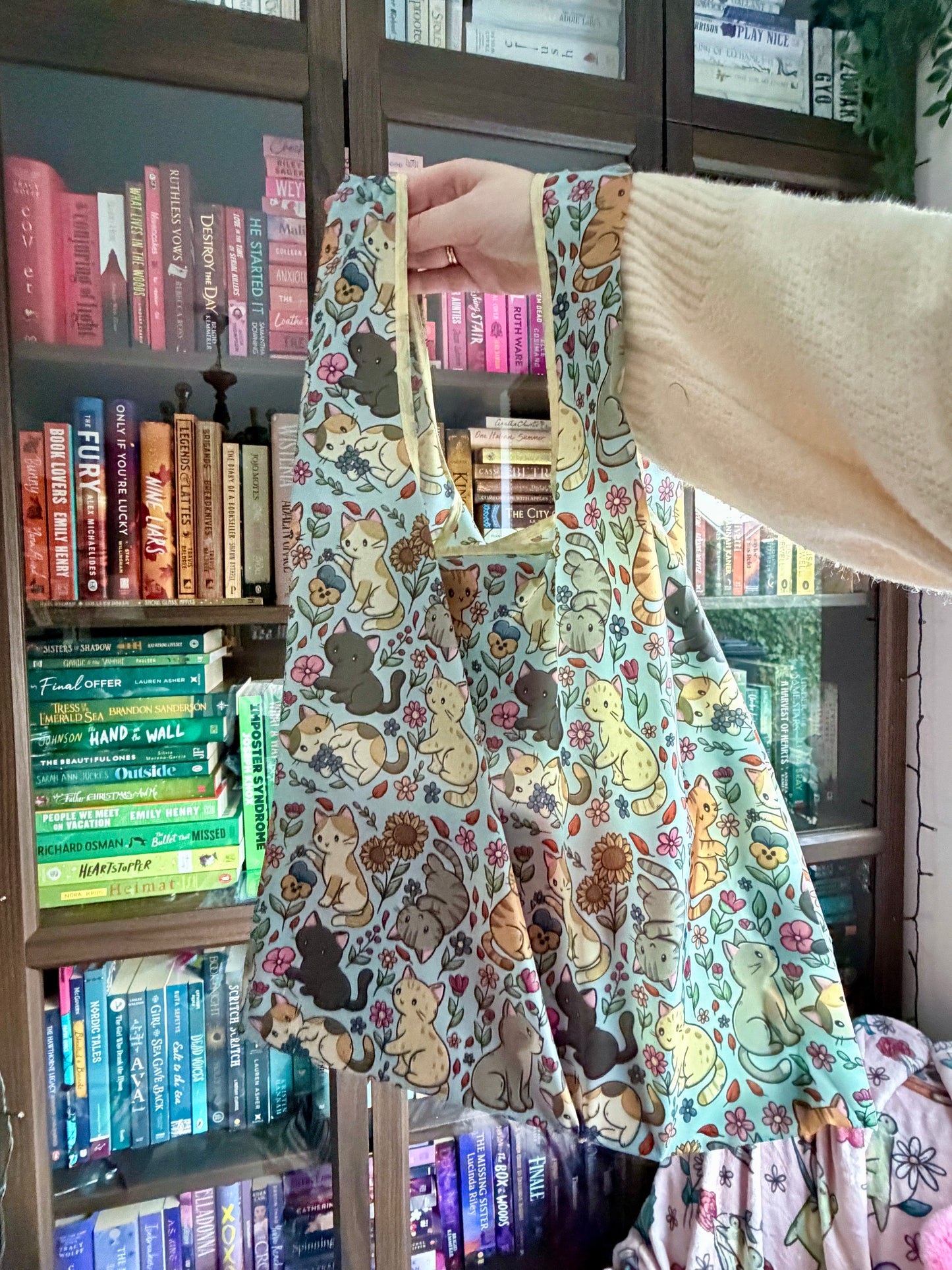 Cats & Flowers Reusable Foldable Bag