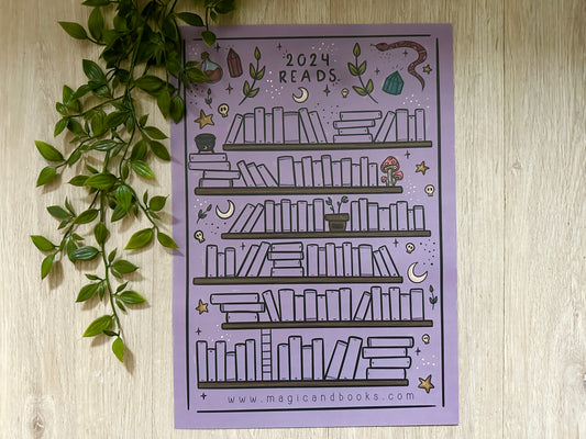 2024 Reading Tracking A3 Poster Witchy | 100 Books