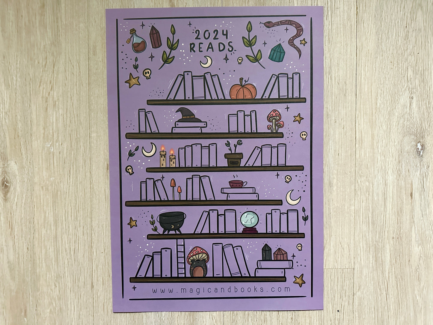 2024 Reading Tracking A3 Poster Witchy | 50 Books