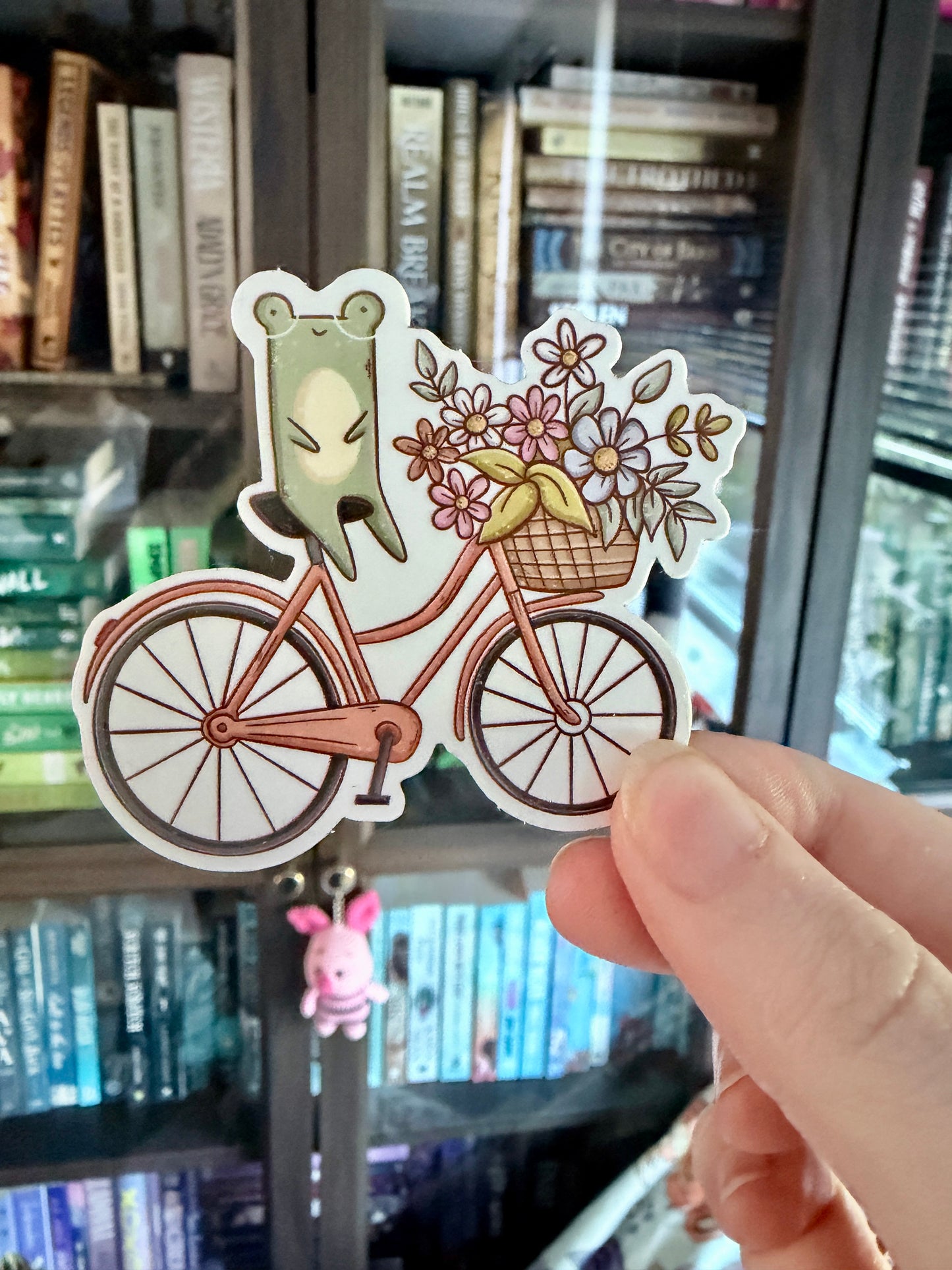 Frog on Bicycle Stanzaufkleber