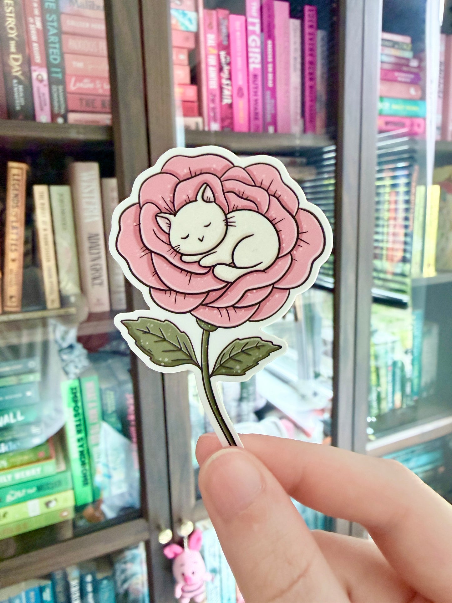 Flower Cat Die Cut Sticker