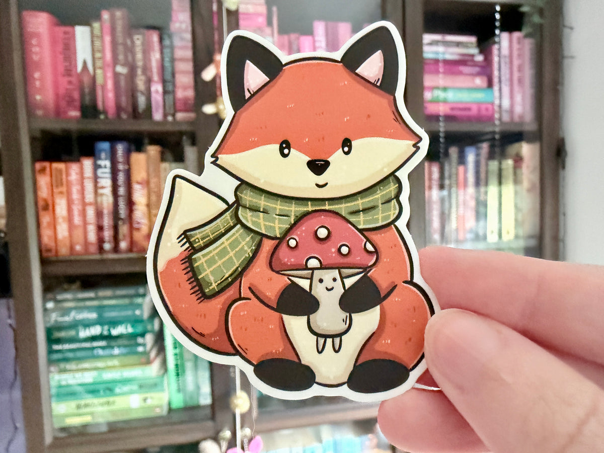 Fox & Mushroom Stanzaufkleber