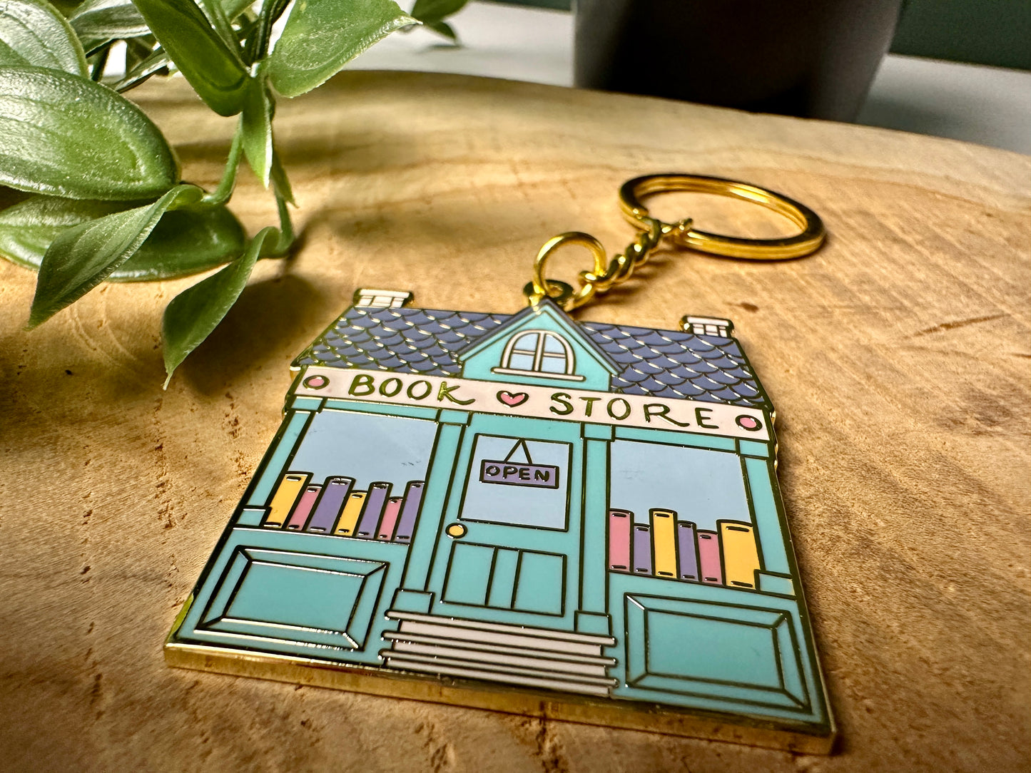 Bookstore Metal Enamel Keychain