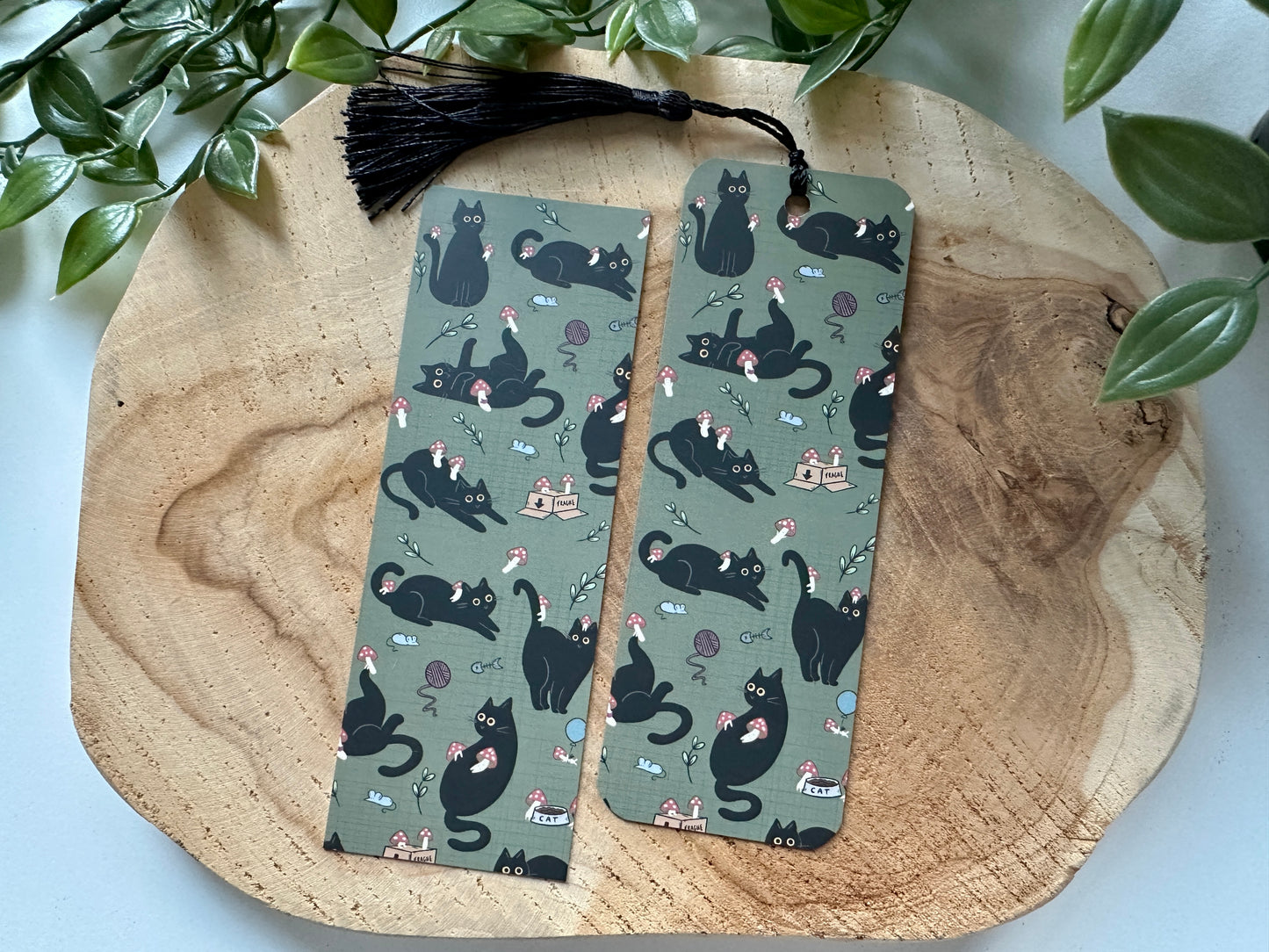 Lesezeichen Black Cats & Mushrooms