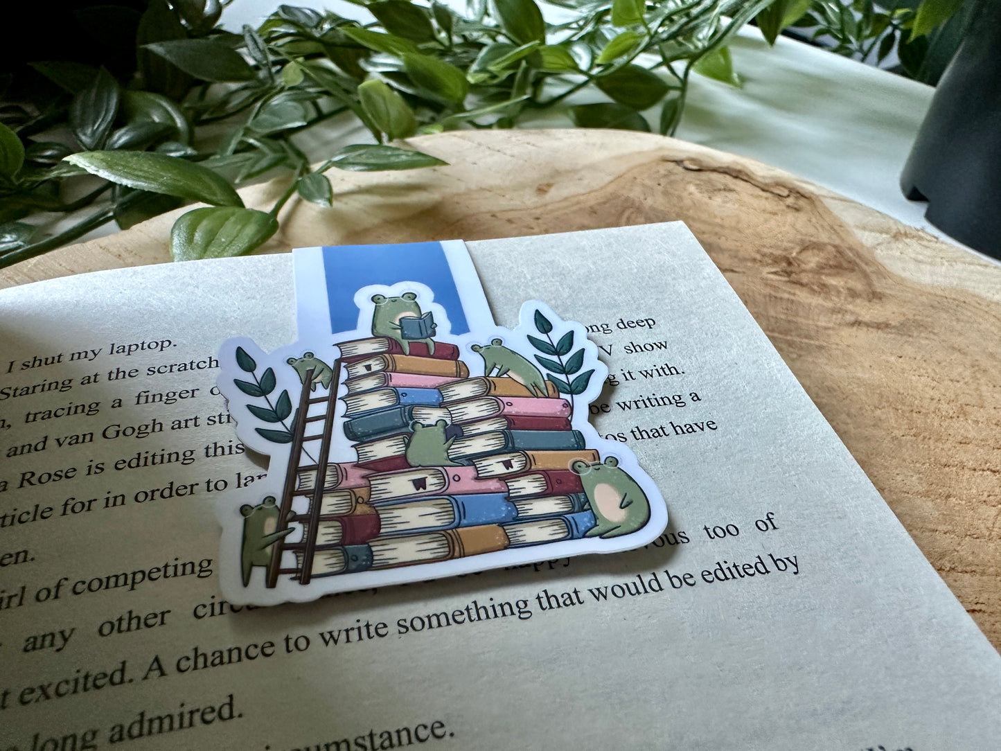 Froggie Book Stack Magnetic Bookmark