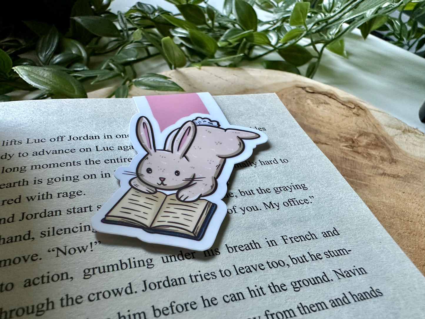 Reading Bunny Magnetic Bookmark