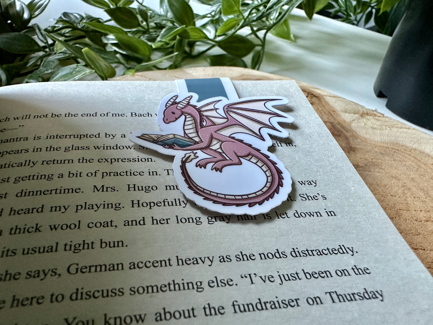 Pink Dragon Magnetic Bookmark