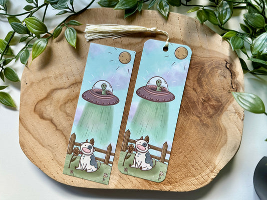Alien's Cow Abduction Bookmark
