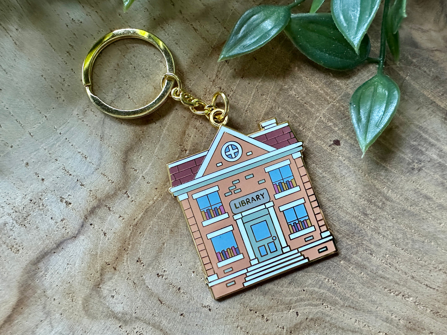 Library Metal Enamel Keychain