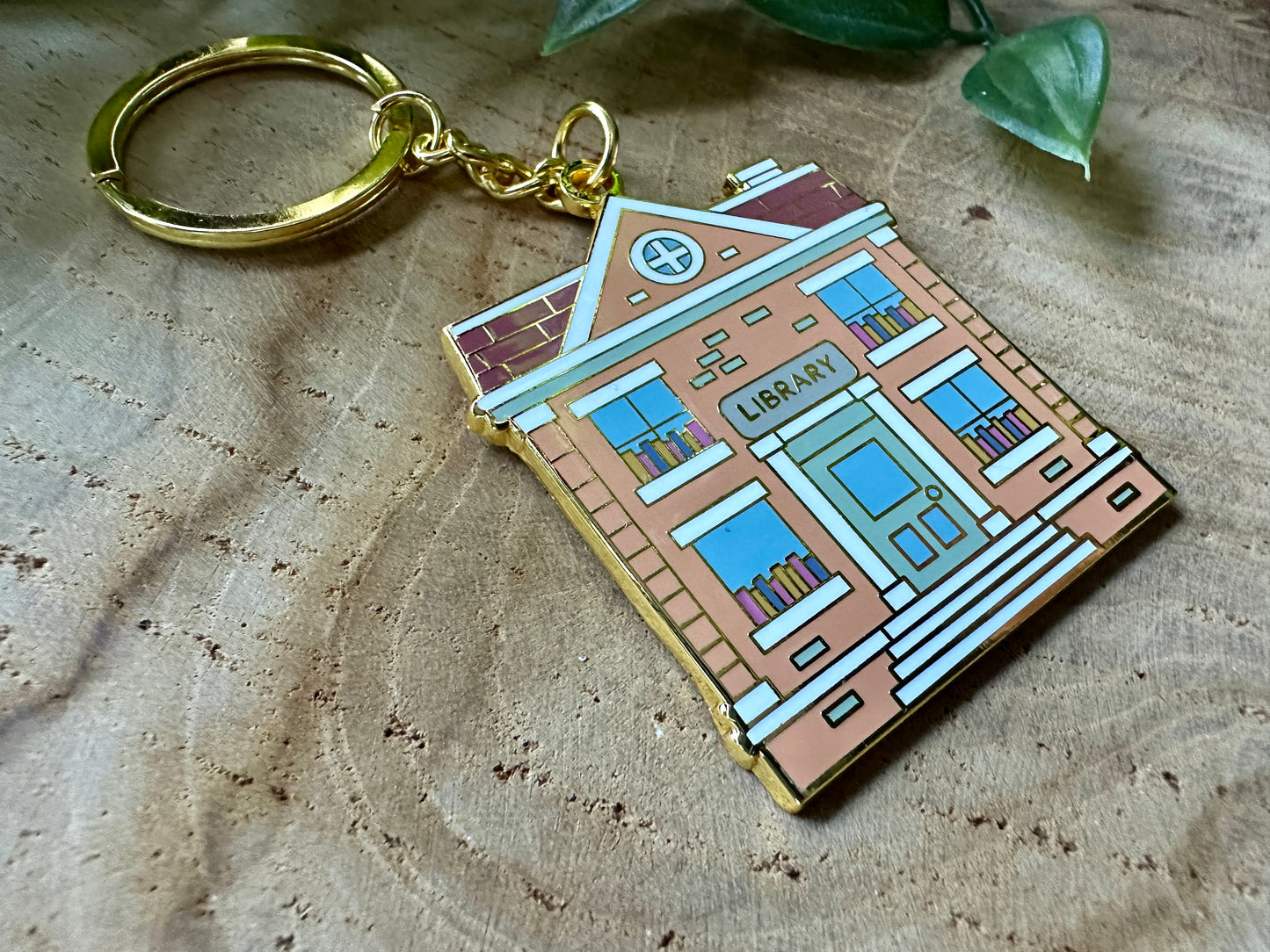 Library Metal Enamel Keychain