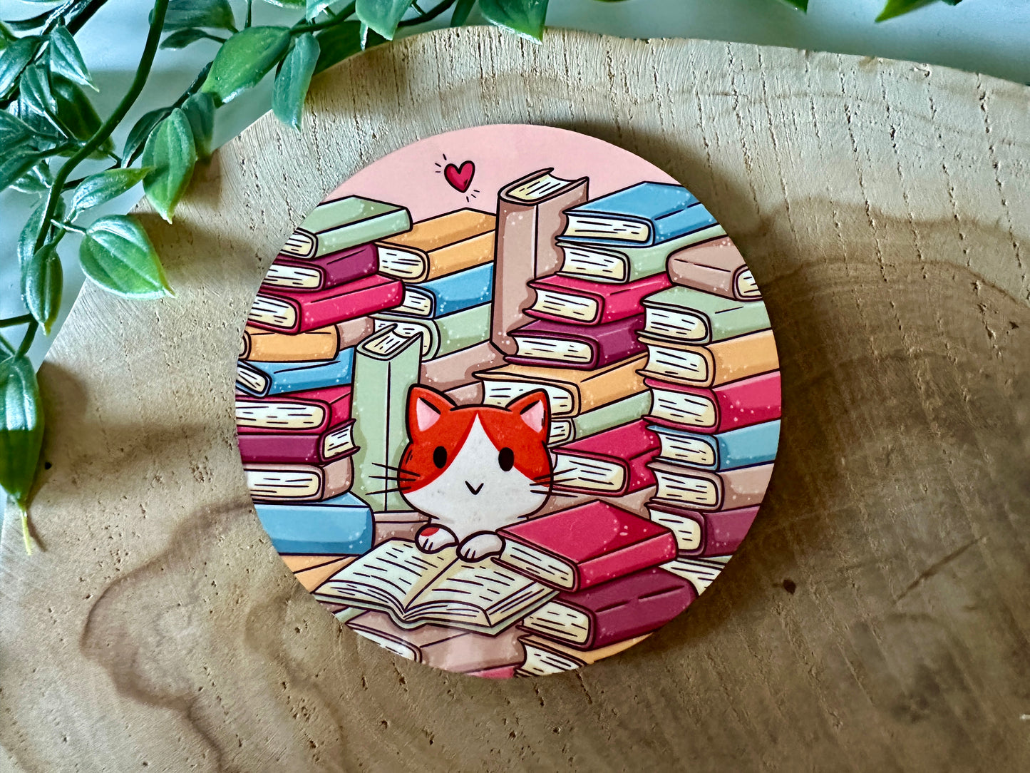 Cat Book Stack Coaster