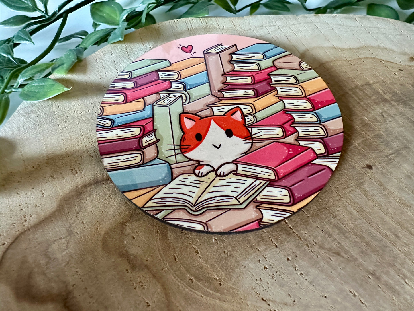 Cat Book Stack Coaster