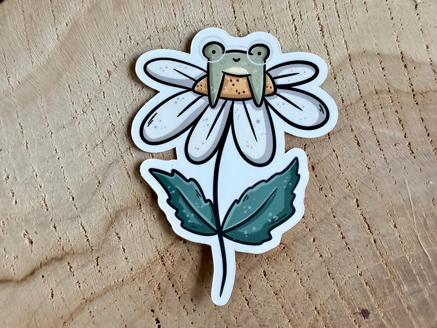 Froggie & Daisy Die Cut Sticker