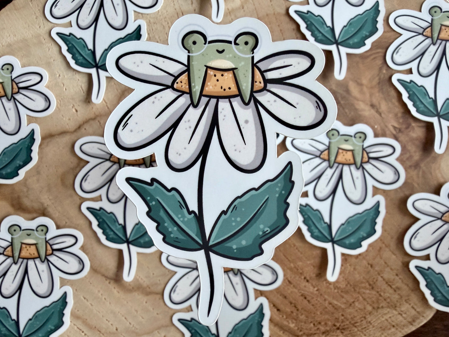 Froggie & Daisy Die Cut Sticker