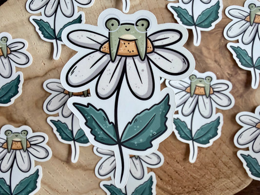 Froggie & Daisy Die Cut Sticker