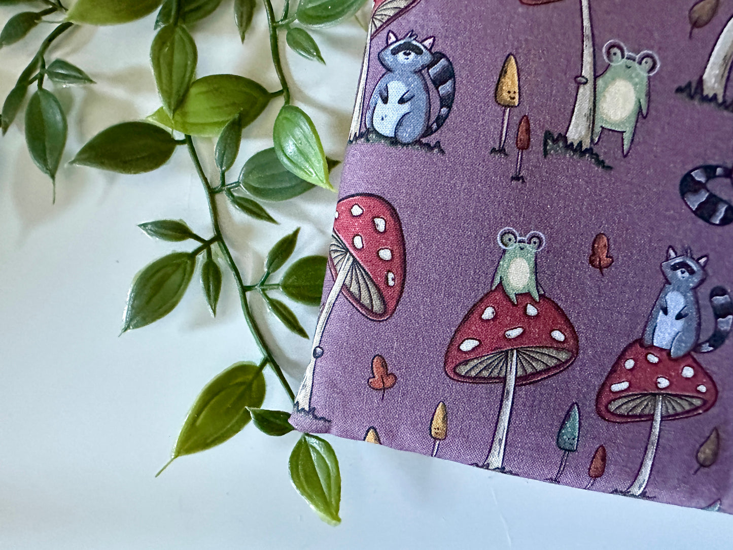 XL Froggie & Raccoon with Mushrooms Booksleeve (Own Design) (LIMITED EDITION)