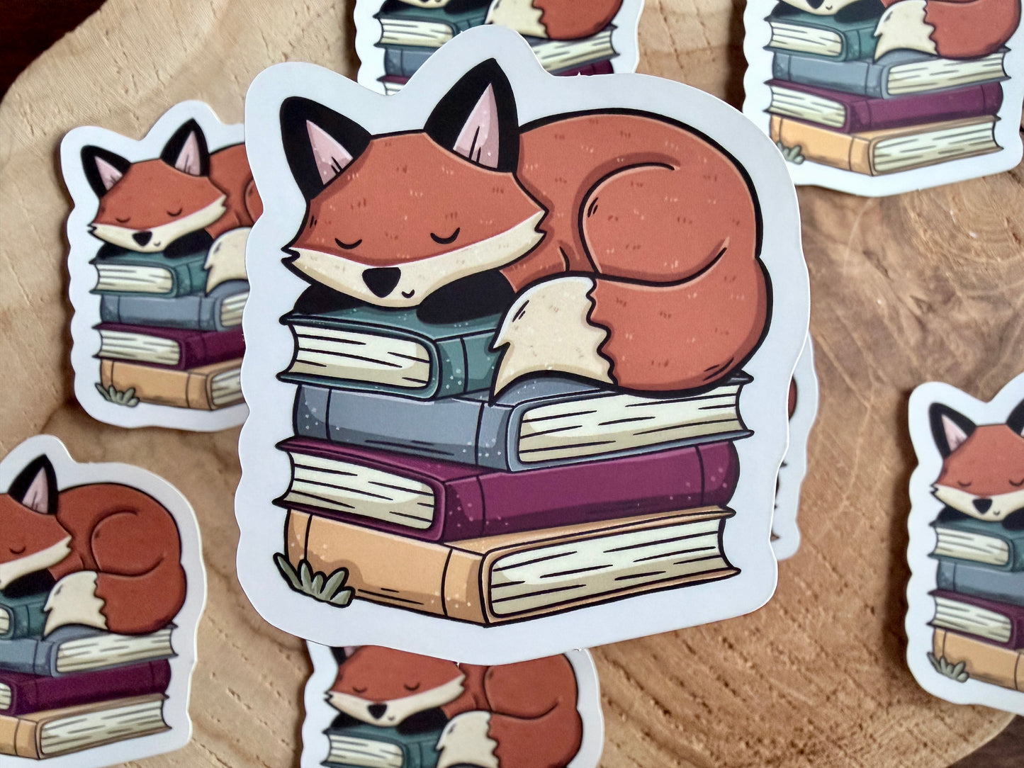 Sleepy Fox Die Cut Sticker