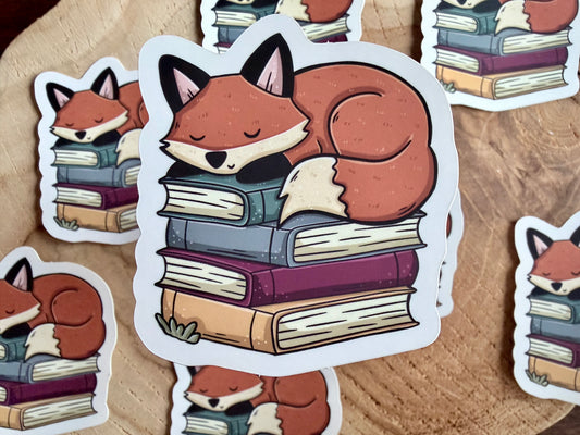 Sleepy Fox Die Cut Sticker