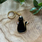Porte-clés en métal émaillé Chat Noir & Champignons