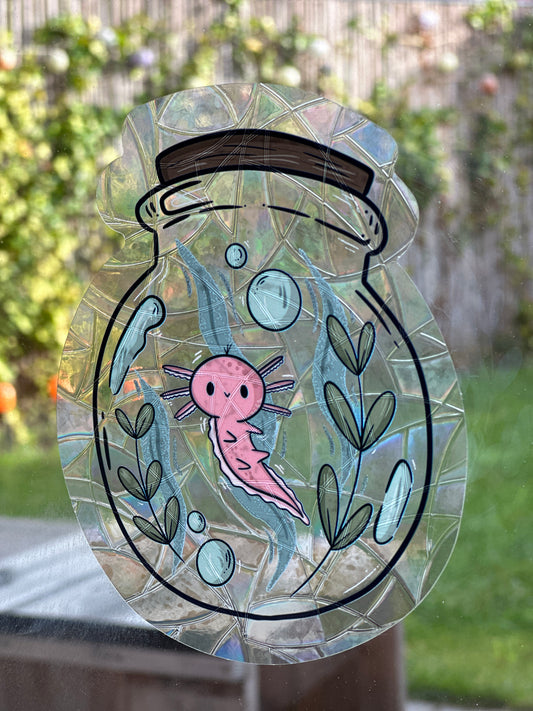 Axolotl in a Bottle Sun Catcher