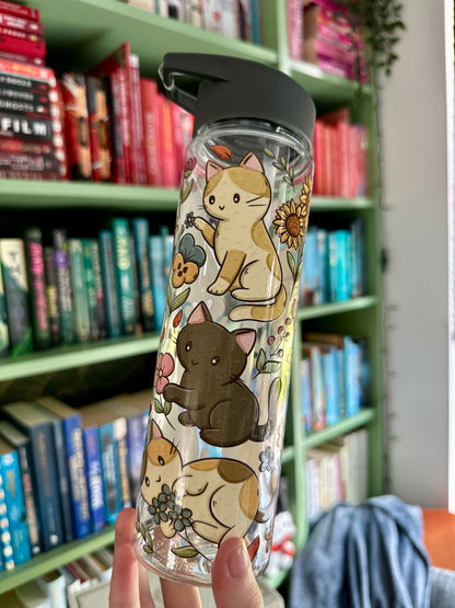 Katzen & Blumen Wasserflasche