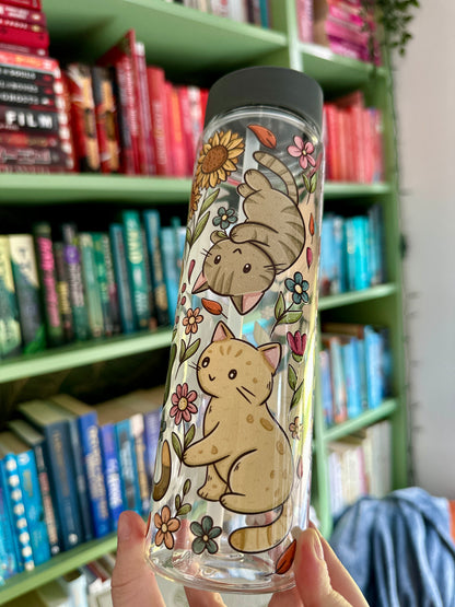 Katzen & Blumen Wasserflasche