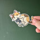 Autocollant Chat et fleur Die Cut