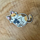 Autocollant Chat et fleur Die Cut