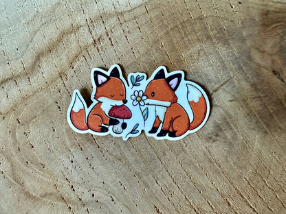 Baby Foxes Die Cut Sticker