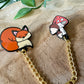Fox & Mushroom Enamel Collar Pin