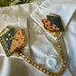 Moth & Book Enamel Collar Pin