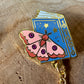 Moth & Book Enamel Collar Pin