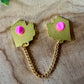 Moth & Book Enamel Collar Pin
