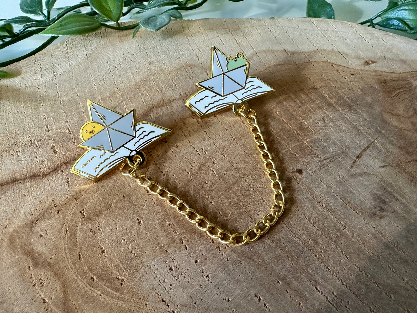 Paper Boat Enamel Collar Pin